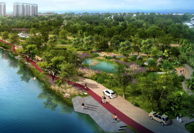 道路概念设计方案资料下载-[海南]海口自然生态滨河景观概念设计方案