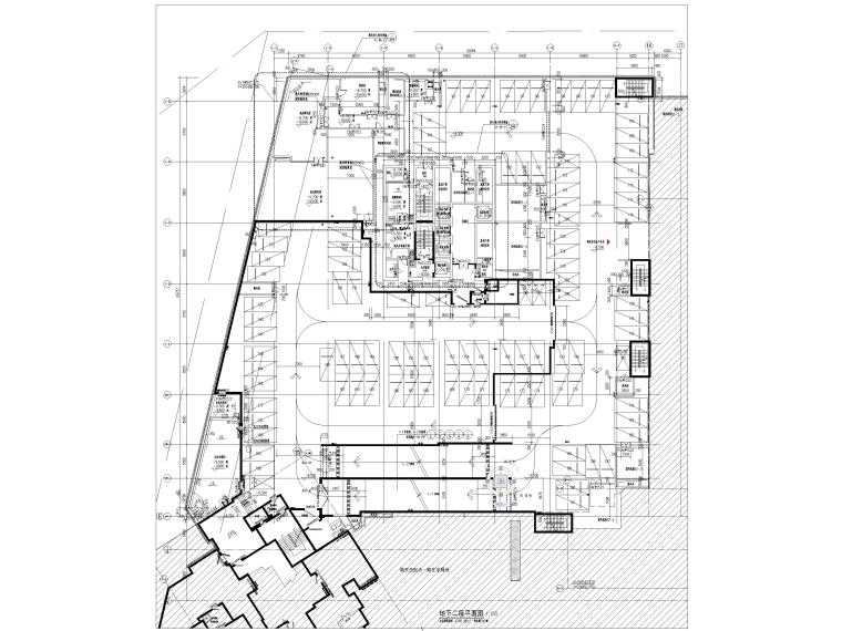 [成都]31层框筒结构写字楼全套施工图2017-地下建筑平面图