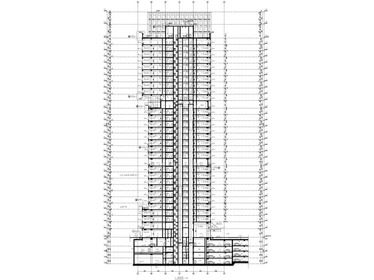 [成都]31层框筒结构写字楼全套施工图2017-建筑剖面图