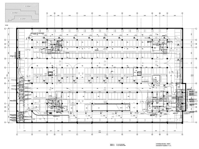 [北京]高层办公楼空调通风及防排烟设计图纸-地下二层通风空调风管平面图