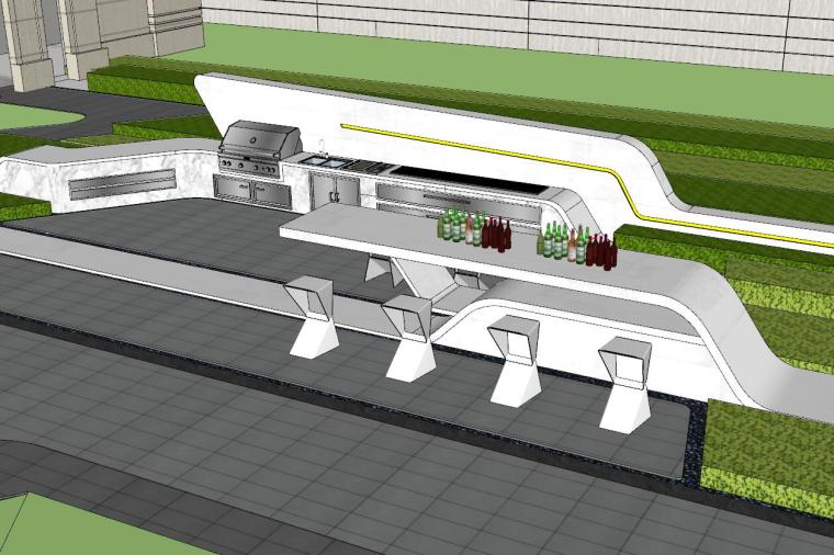 知名企业现代风住宅餐吧景观模型设计 (4)