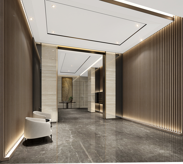 [杭州]住宅楼大堂 电梯厅装修设计施工图