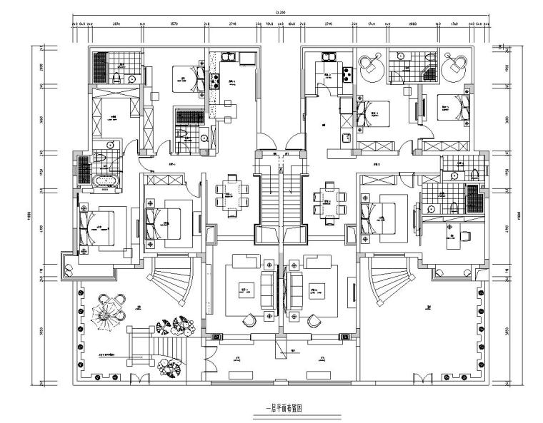 三房两厅室内装修施工图资料下载-现代简约风格500㎡三房两厅公寓装修施工图