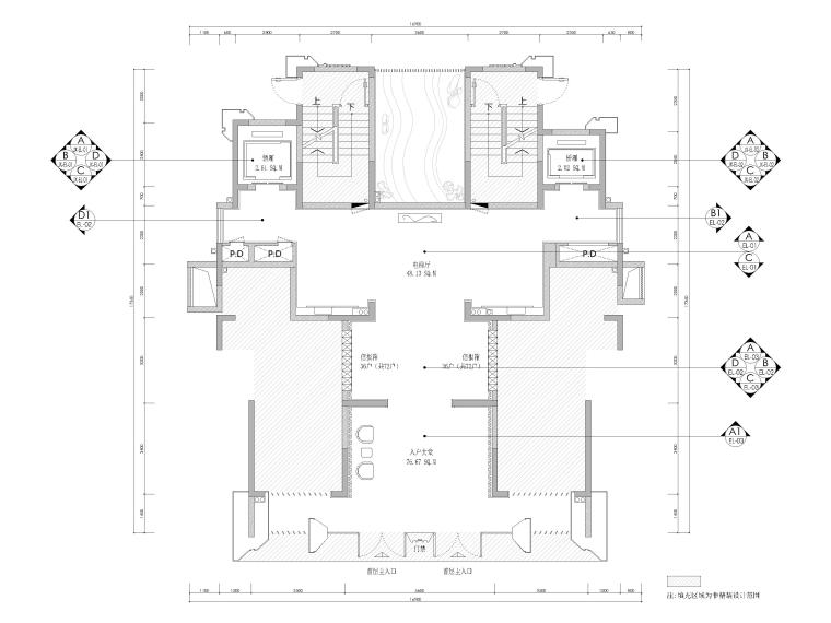 报告厅装修设计施工图资料下载-[杭州]住宅楼大堂+电梯厅装修设计施工图