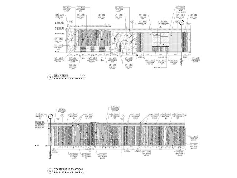 [昆明]海航广场五星假日酒店室内装修施工图-餐厅立面图2