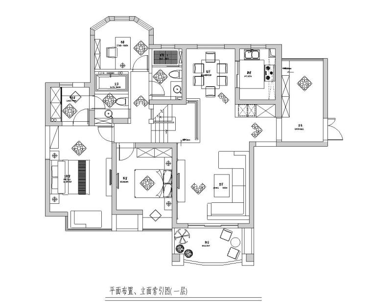 现代中式风格150㎡跃层公寓住宅装修施工图