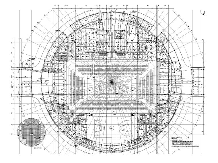 湖南大型体育中心给排水消防喷淋系统设计图-一层喷淋平面图