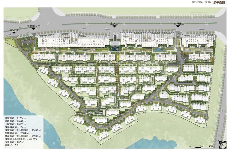 [重庆]精致典雅新东方主义住宅景观方案设计-总平面图