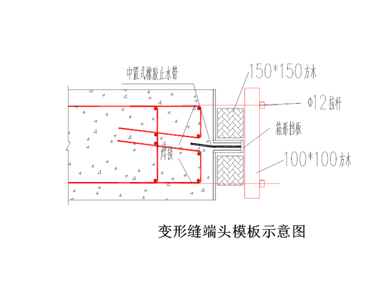 变形缝端头模板示意图