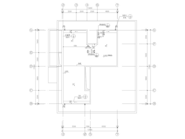 [上海]产学研基地六套别墅样板房建筑施工图-屋顶层平面图