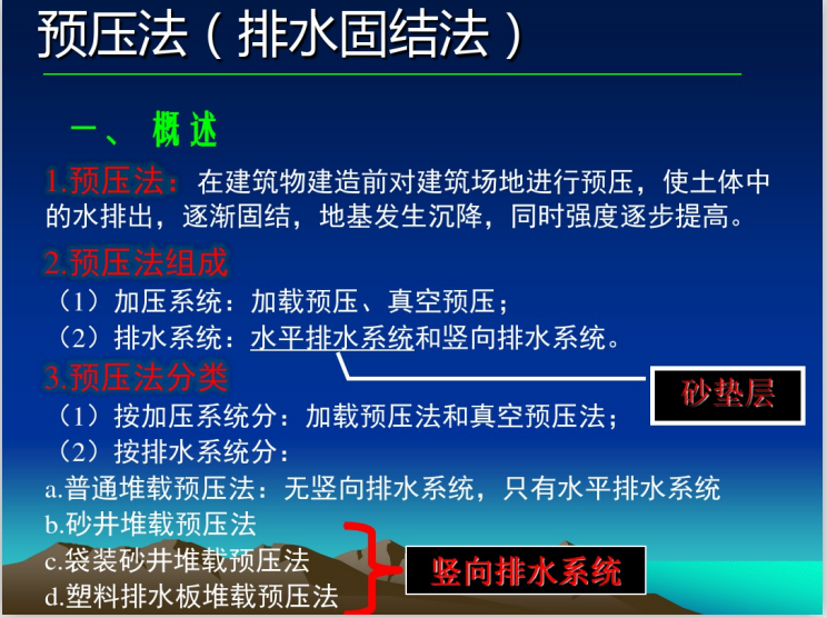 排水法地基处理资料下载-地基处理方法讲义之排水固结法预压法