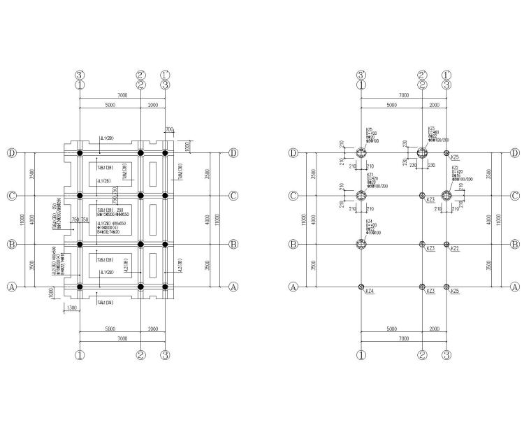 2层混凝土结构资料下载-景区小型二层仿古混凝土结构施工图CAD