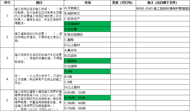 施工现场环境保护措施资料下载-施工现场环境保护管理规定试题