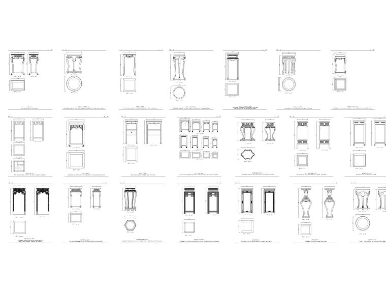 CAD中式门模块资料下载-中式CAD模块集（桌椅，床，柜，门，窗等）