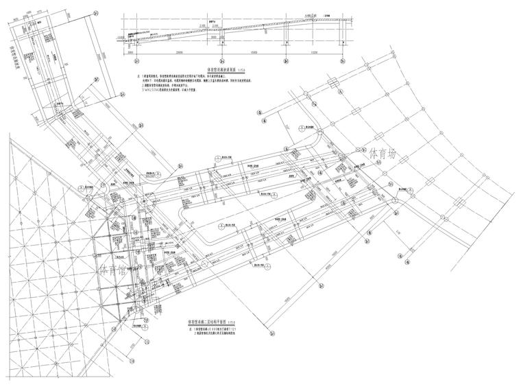 建筑连廊文本资料下载-[肇庆]2层体育馆连廊结构竣工图2018