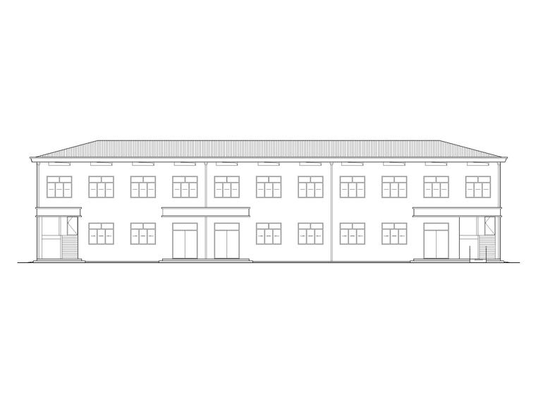 25层结构图纸资料下载-[湖北]二层坡屋顶框架结构小学食堂建施图纸