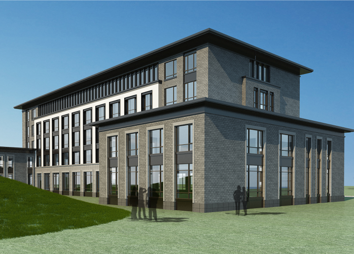 [山东]高密现代中式五层酒店建筑方案图cad