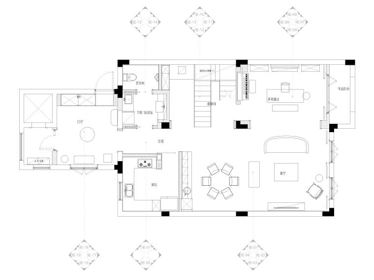 5层别墅模型资料下载-[杭州]300㎡三层五居别墅装修施工图+3D模型