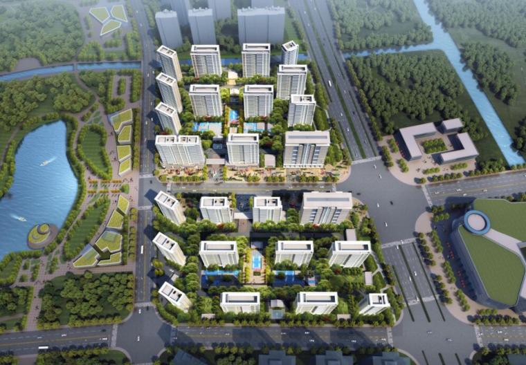CAD两层半花园式住宅资料下载-[上海]城市公园花园式住宅租赁住宅建筑方案