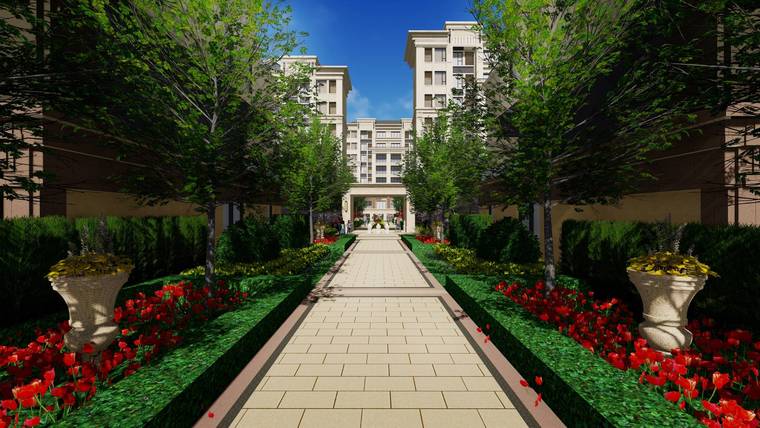 步行景观轴线效果图