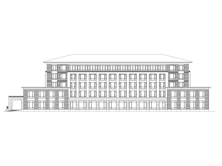 25层酒店建筑资料下载-[山东]高密现代中式五层酒店建筑方案图CAD