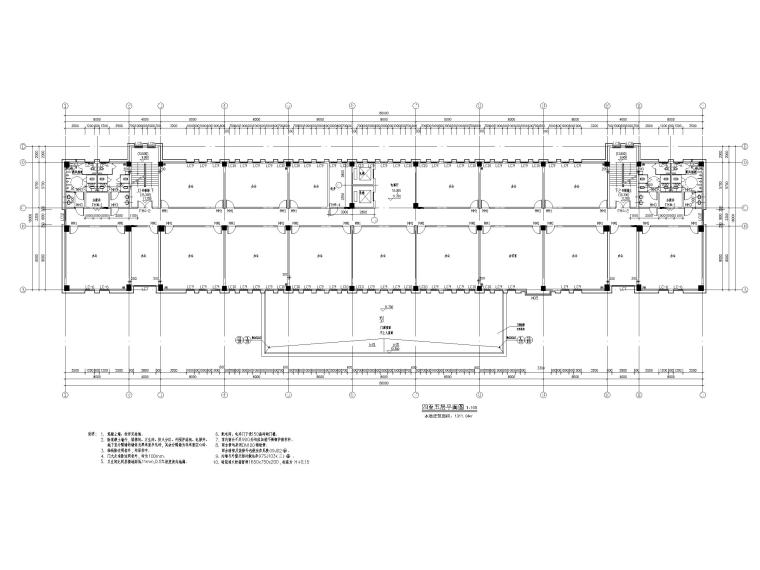 西安六层框架结构科研楼办公建筑施工图-四至五层平面图