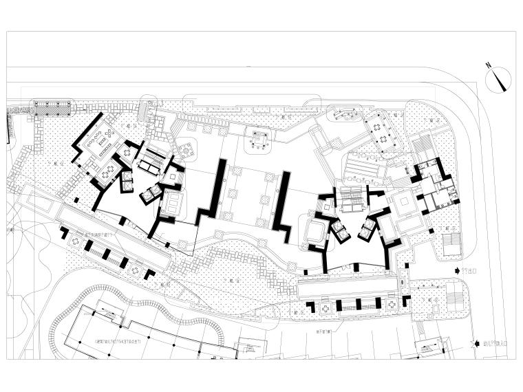 园建施工图集资料下载-[厦门]现代合院住宅区园建施工图CAD