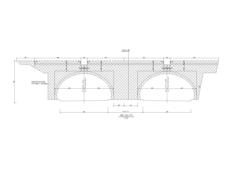 [重庆]单向四车道隧道容貌整治施工图-隧道洞门立面图 (2)