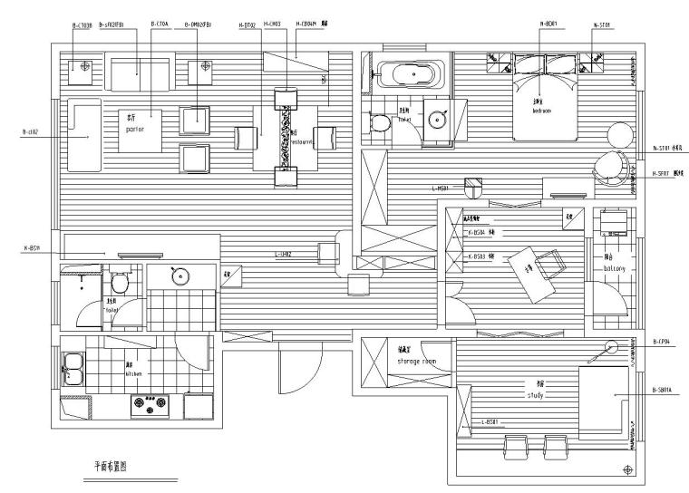 家居室内施工图130平方资料下载-[江苏]130㎡国际简约平层公寓装修施工图