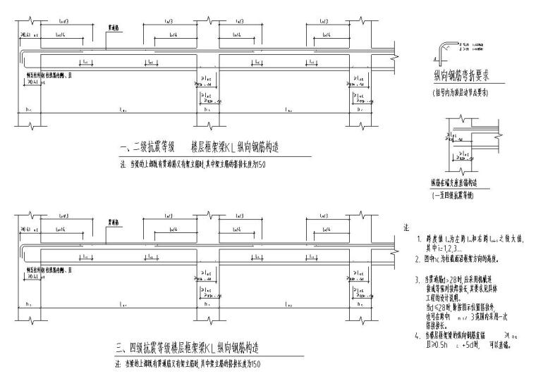 吊车梁系统设计图资料下载-抗震混凝土梁构造节点大样图CAD