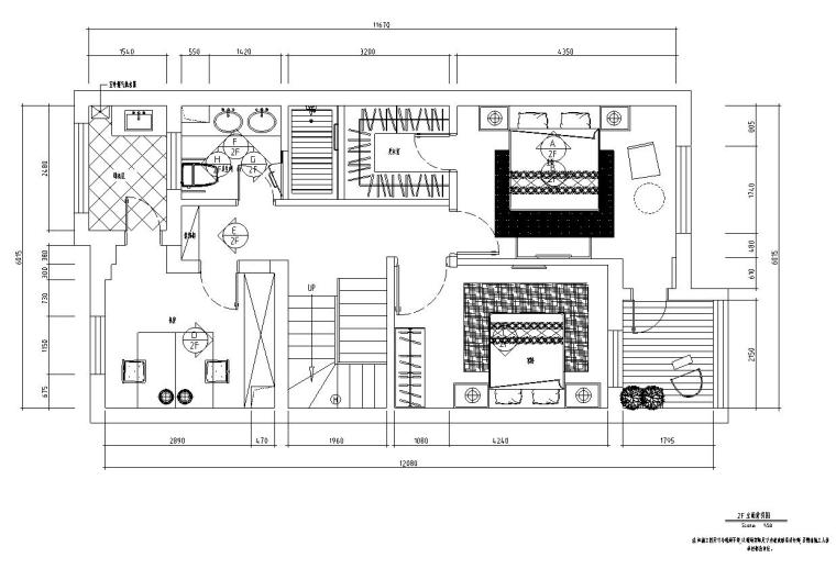 欧式风格三层一居室住宅装修施工图设计-立面索引图