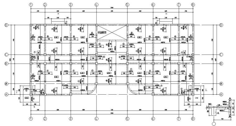 四层框架混凝土计算资料下载-某四层混凝土框架教学楼施工图CAD