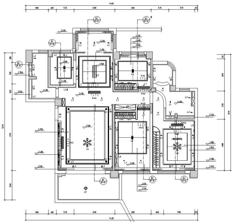 105平方米3居室资料下载-105㎡欧式风格二居室住宅装修施工图设计