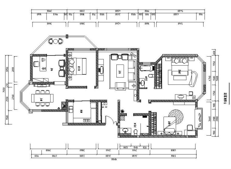 住宅中式装修施工图资料下载-极品中式四居室住宅装修施工图设计