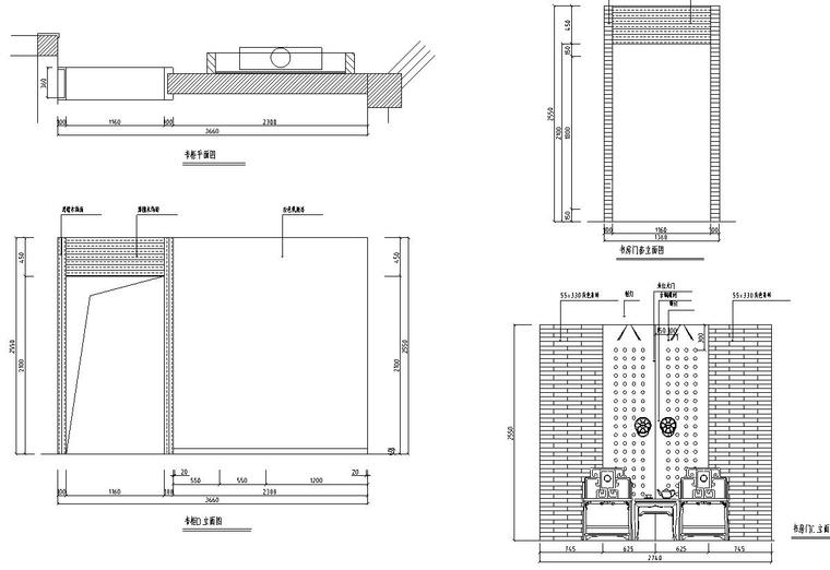 极品中式四居室住宅装修施工图设计-立面图4