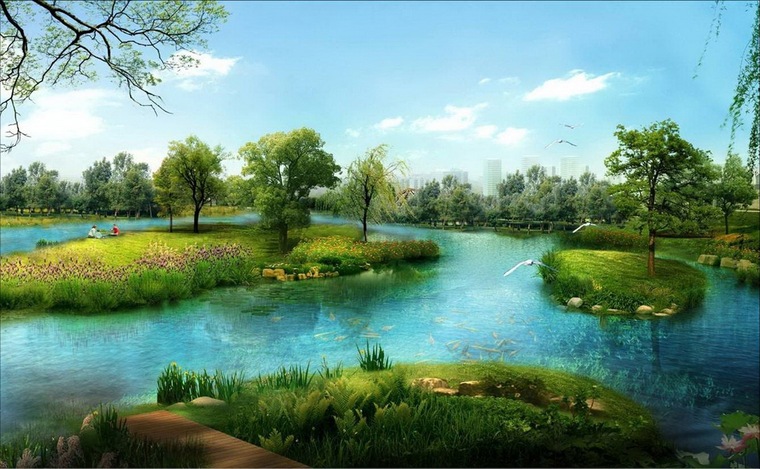 生态浮岛效果图