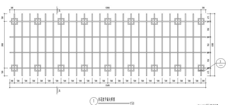 老人活动区广场设计资料下载-儿童活动广场木制花架大样图设计