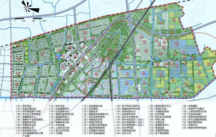 [浙江]海宁智慧农业特色小镇概念规划-总平面布局