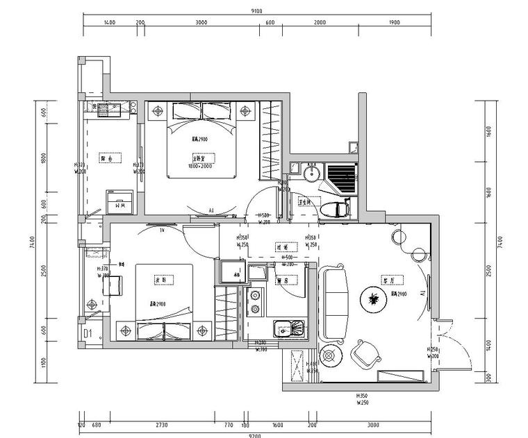 完整施工立面资料下载-知名地产欧式风居住家装完整施工图设计