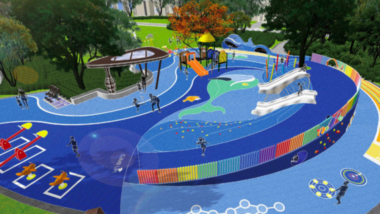 [长沙]现代简洁高品质商住区景观设计方案-儿童活动空间效果图