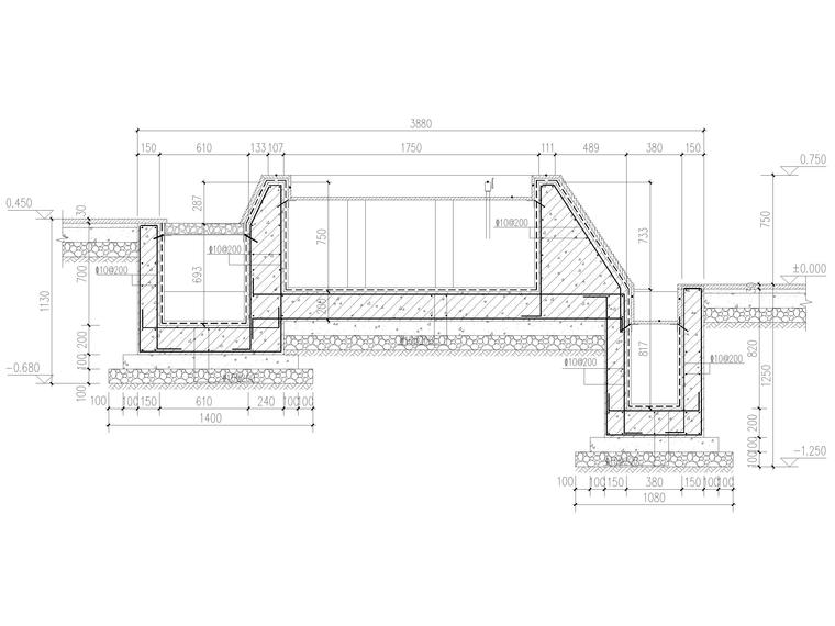 [昆明]著名示范小区景观设计全套图纸2017-内庭水景结构断面图