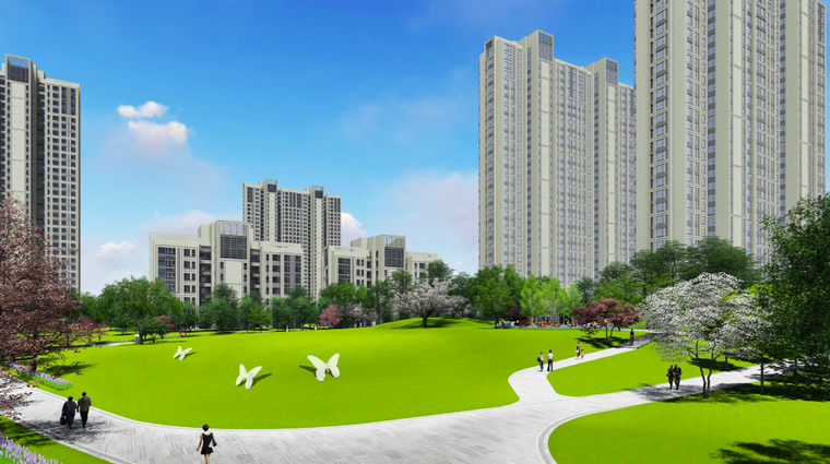 [长沙]现代简洁高品质商住区景观设计方案-居住区景观-筑龙园林景观