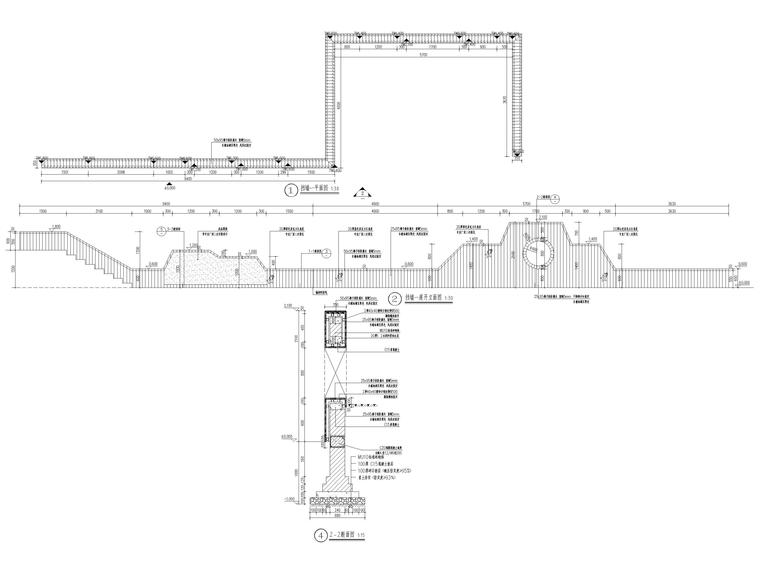 [昆明]著名示范小区景观设计全套图纸2017-挡墙立面详图
