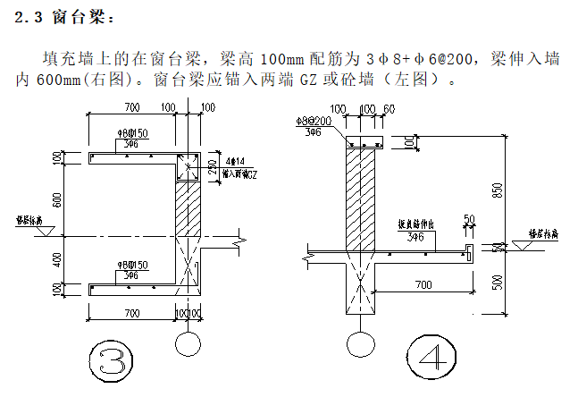 门窗过梁配筋图图片