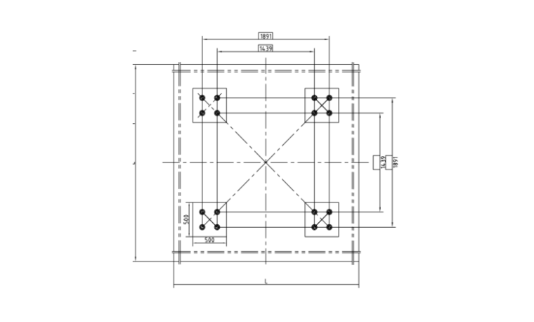 19层框剪结构宿舍楼塔吊基础施工方案-03 地脚螺栓布置