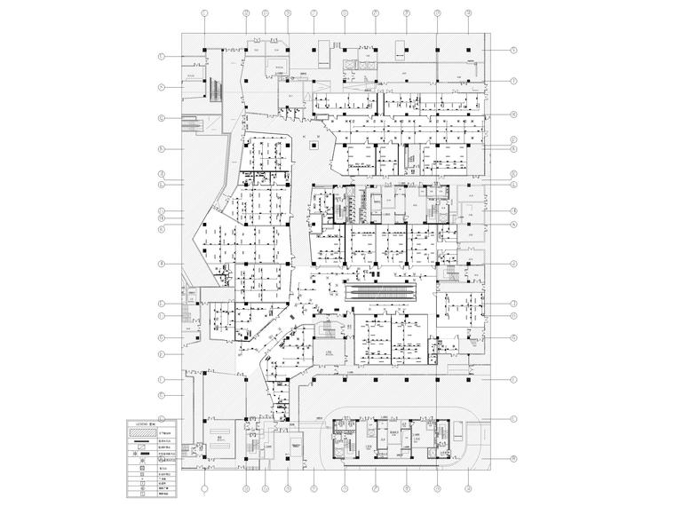 ​[上海]地下商业空间改造施工图+su模型-地下一层风口，空调检修口平面图