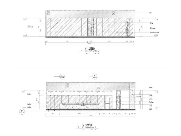 ​[上海]地下商业空间改造施工图+su模型-立面图3