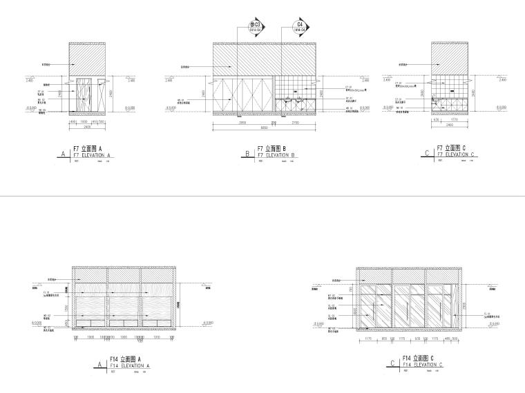 ​[上海]地下商业空间改造施工图+su模型-立面图4