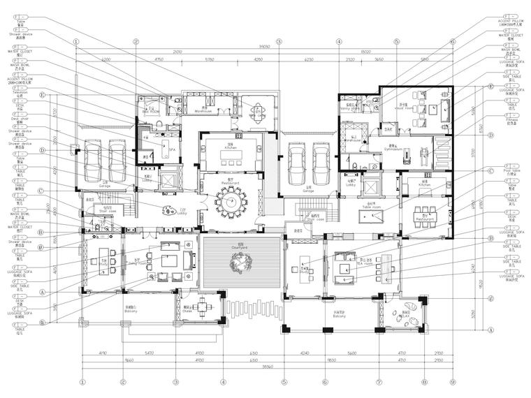 茶室大样图资料下载-[江西]2000m²新中式三层七居别墅装修施工图