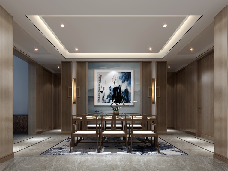 600㎡新中式三层四居别墅装修施工图+3D模型-地下室2